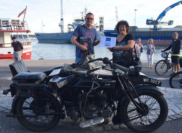 Bike of the Night 10th July. Winner with AJS Motorcycle on Poole Quay.